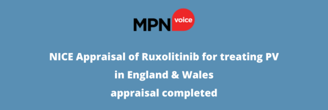 NICE appraisal of Rux for treating PV pts