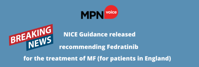 NICE guidance on Fedratinib for the treatment of MF